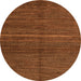 Round Abstract Orange Modern Rug, abs5582org