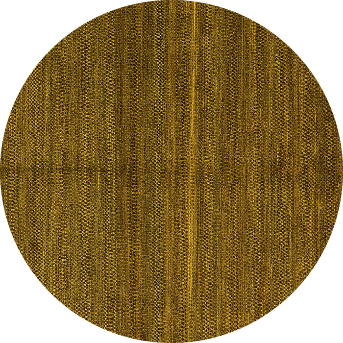 Round Machine Washable Abstract Yellow Modern Rug, wshabs5582yw