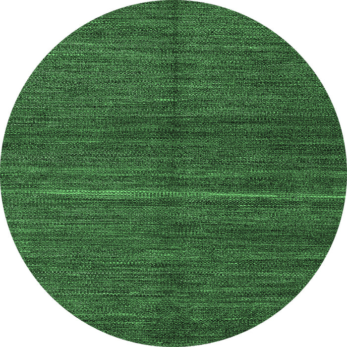 Round Machine Washable Abstract Emerald Green Modern Area Rugs, wshabs5582emgrn