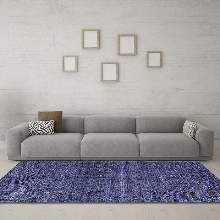 Machine Washable Abstract Blue Modern Rug in a Living Room, wshabs5582blu