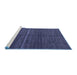 Sideview of Machine Washable Abstract Blue Modern Rug, wshabs5582blu