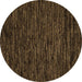 Round Abstract Brown Modern Rug, abs5583brn