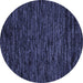 Round Abstract Blue Modern Rug, abs5583blu