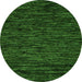 Round Machine Washable Abstract Green Modern Area Rugs, wshabs5583grn