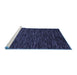 Sideview of Machine Washable Abstract Blue Modern Rug, wshabs5583blu