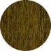 Round Machine Washable Abstract Yellow Modern Rug, wshabs5583yw