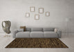 Machine Washable Abstract Brown Modern Rug in a Living Room,, wshabs5583brn