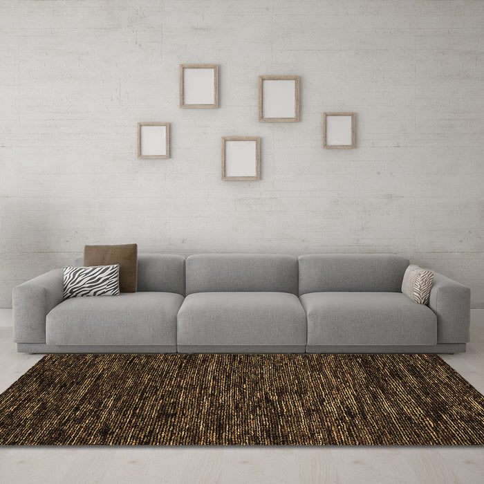 Machine Washable Abstract Brown Modern Rug in a Living Room,, wshabs5583brn