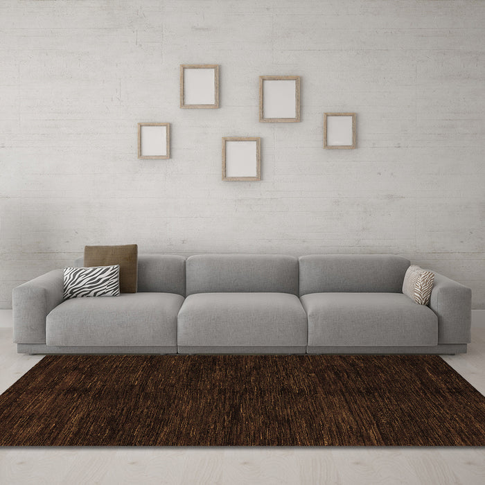 Machine Washable Abstract Brown Modern Rug in a Living Room,, wshabs5584brn