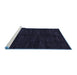 Sideview of Machine Washable Abstract Blue Modern Rug, wshabs5584blu