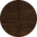 Round Abstract Bakers Brown Modern Rug, abs5584