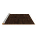 Sideview of Machine Washable Abstract Brown Modern Rug, wshabs5584brn