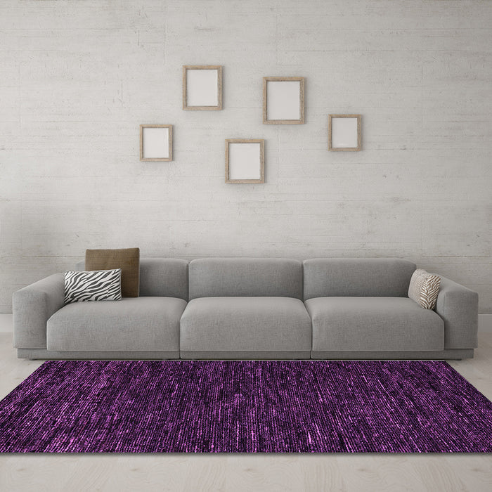 Machine Washable Abstract Purple Modern Area Rugs in a Living Room, wshabs5585pur