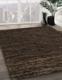 Abstract Coffee Brown Modern Rug, abs5585