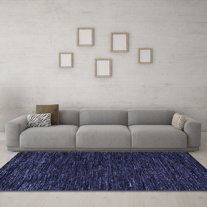 Machine Washable Abstract Blue Modern Rug in a Living Room, wshabs5585blu