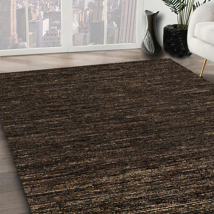 Abstract Coffee Brown Modern Rug in Family Room, abs5585