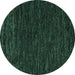 Round Abstract Turquoise Modern Rug, abs5585turq