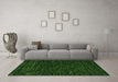 Machine Washable Abstract Green Modern Area Rugs in a Living Room,, wshabs5585grn