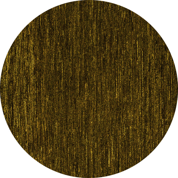 Round Abstract Yellow Modern Rug, abs5585yw