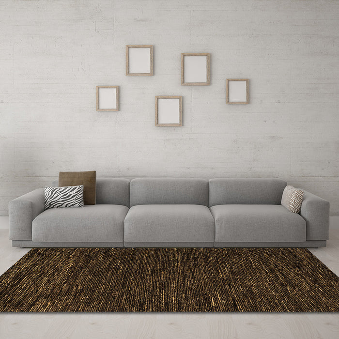 Machine Washable Abstract Brown Modern Rug in a Living Room,, wshabs5585brn