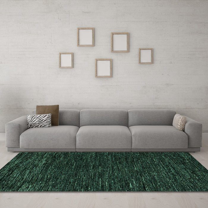 Machine Washable Abstract Turquoise Modern Area Rugs in a Living Room,, wshabs5585turq