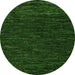 Round Machine Washable Abstract Green Modern Area Rugs, wshabs5585grn