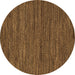 Round Abstract Brown Modern Rug, abs5586brn