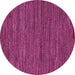 Round Machine Washable Abstract Pink Modern Rug, wshabs5586pnk