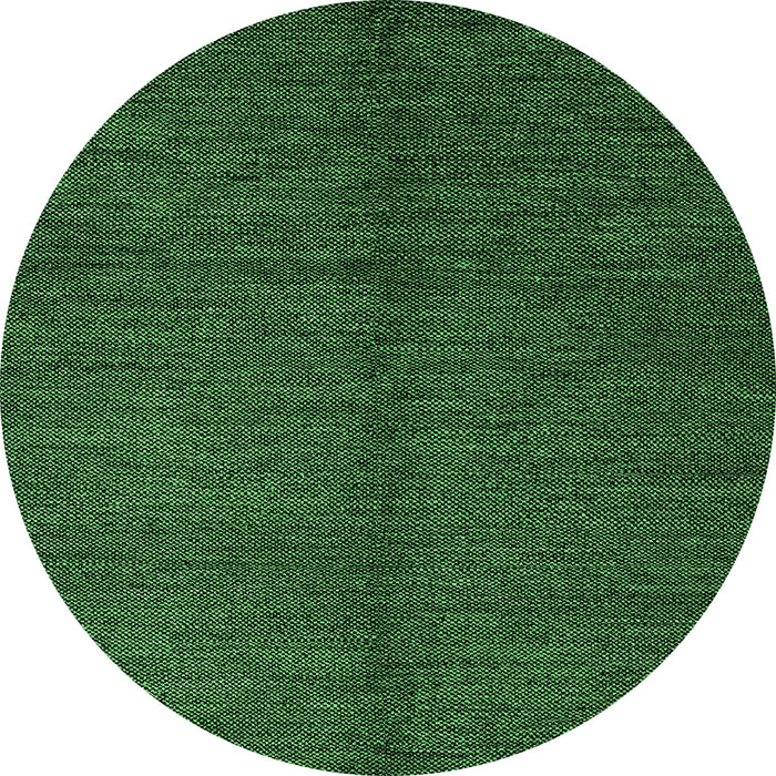 Round Abstract Emerald Green Modern Rug, abs5587emgrn