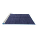 Sideview of Machine Washable Abstract Blue Modern Rug, wshabs5587blu