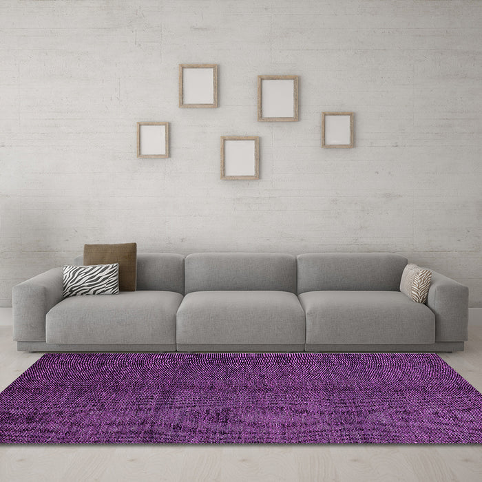 Machine Washable Abstract Purple Modern Area Rugs in a Living Room, wshabs5587pur