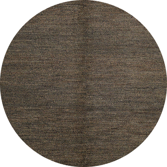 Round Abstract Dark Almond Brown Modern Rug, abs5587