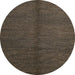 Round Abstract Dark Almond Brown Modern Rug, abs5587