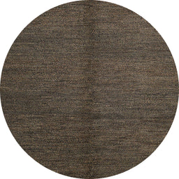 Round Machine Washable Abstract Dark Almond Brown Rug, wshabs5587