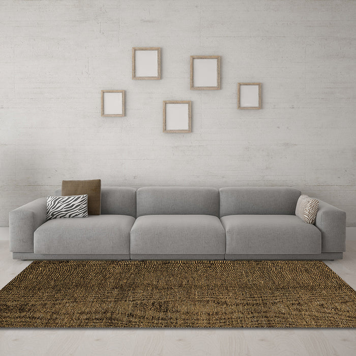Machine Washable Abstract Brown Modern Rug in a Living Room,, wshabs5587brn