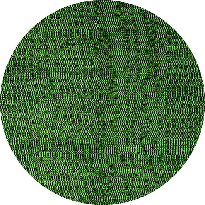 Round Machine Washable Abstract Green Modern Area Rugs, wshabs5587grn