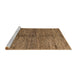 Sideview of Machine Washable Abstract Saddle Brown Rug, wshabs5588