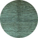 Round Abstract Light Blue Modern Rug, abs5588lblu