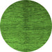 Round Abstract Green Modern Rug, abs5588grn