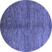 Round Abstract Blue Modern Rug, abs5588blu