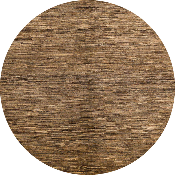 Round Machine Washable Abstract Saddle Brown Rug, wshabs5588