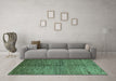 Machine Washable Abstract Turquoise Modern Area Rugs in a Living Room,, wshabs5588turq