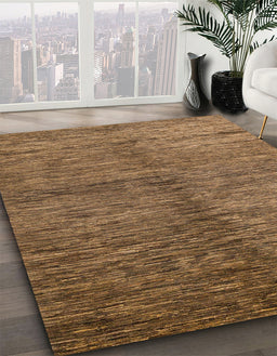Machine Washable Abstract Saddle Brown Rug in a Family Room, wshabs5588