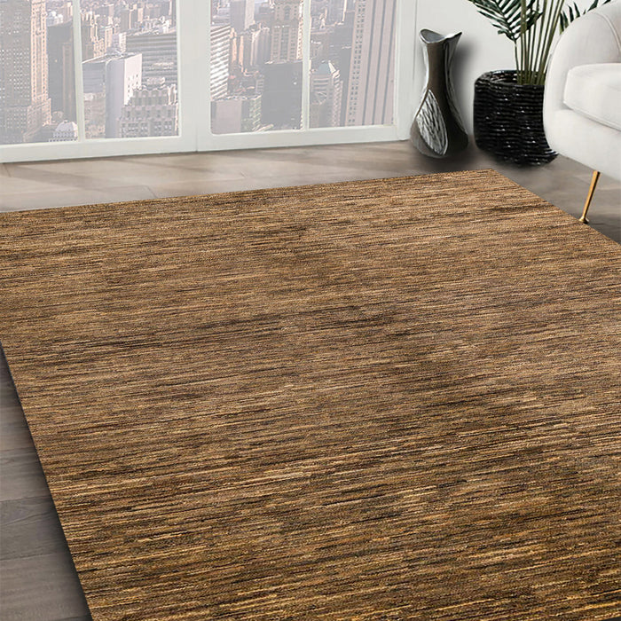 Machine Washable Abstract Saddle Brown Rug in a Family Room, wshabs5588