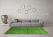 Machine Washable Abstract Green Modern Area Rugs in a Living Room,, wshabs5588grn