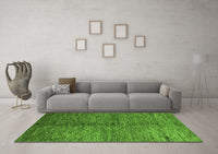 Machine Washable Abstract Green Modern Rug, wshabs5588grn