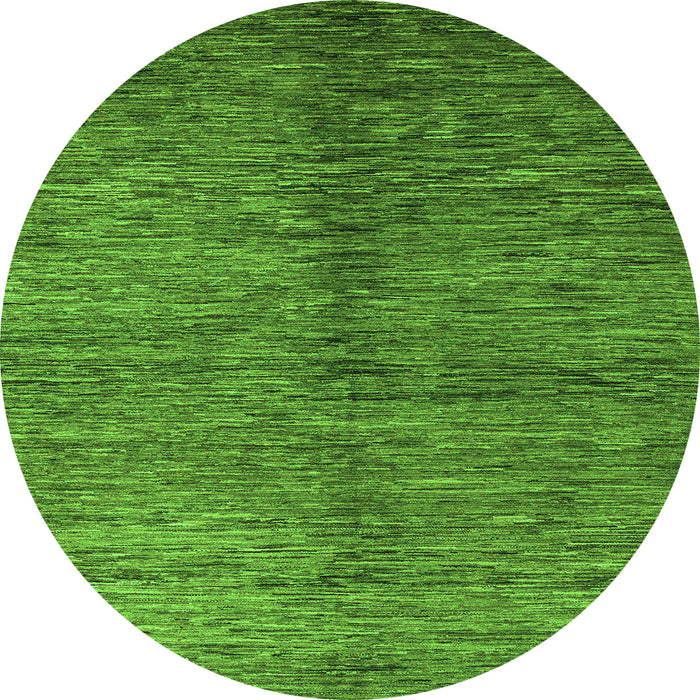 Round Machine Washable Abstract Green Modern Area Rugs, wshabs5588grn