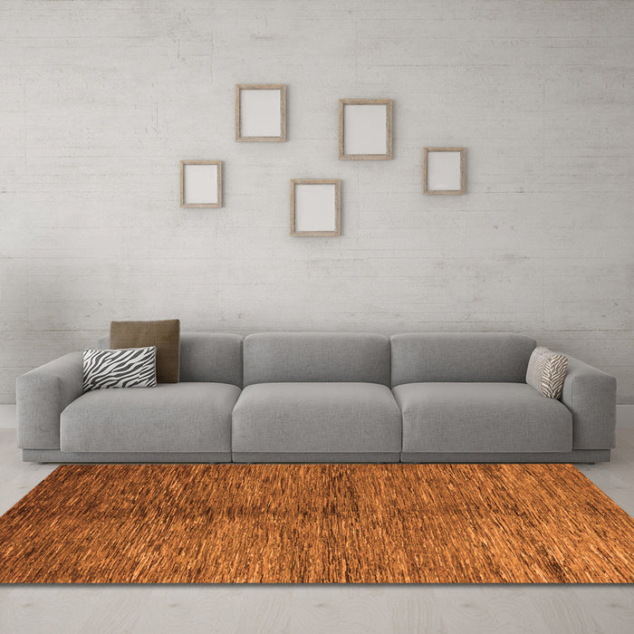 Machine Washable Abstract Orange Modern Area Rugs in a Living Room, wshabs5588org