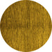 Round Machine Washable Abstract Yellow Modern Rug, wshabs5588yw