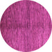 Round Machine Washable Abstract Pink Modern Rug, wshabs5588pnk